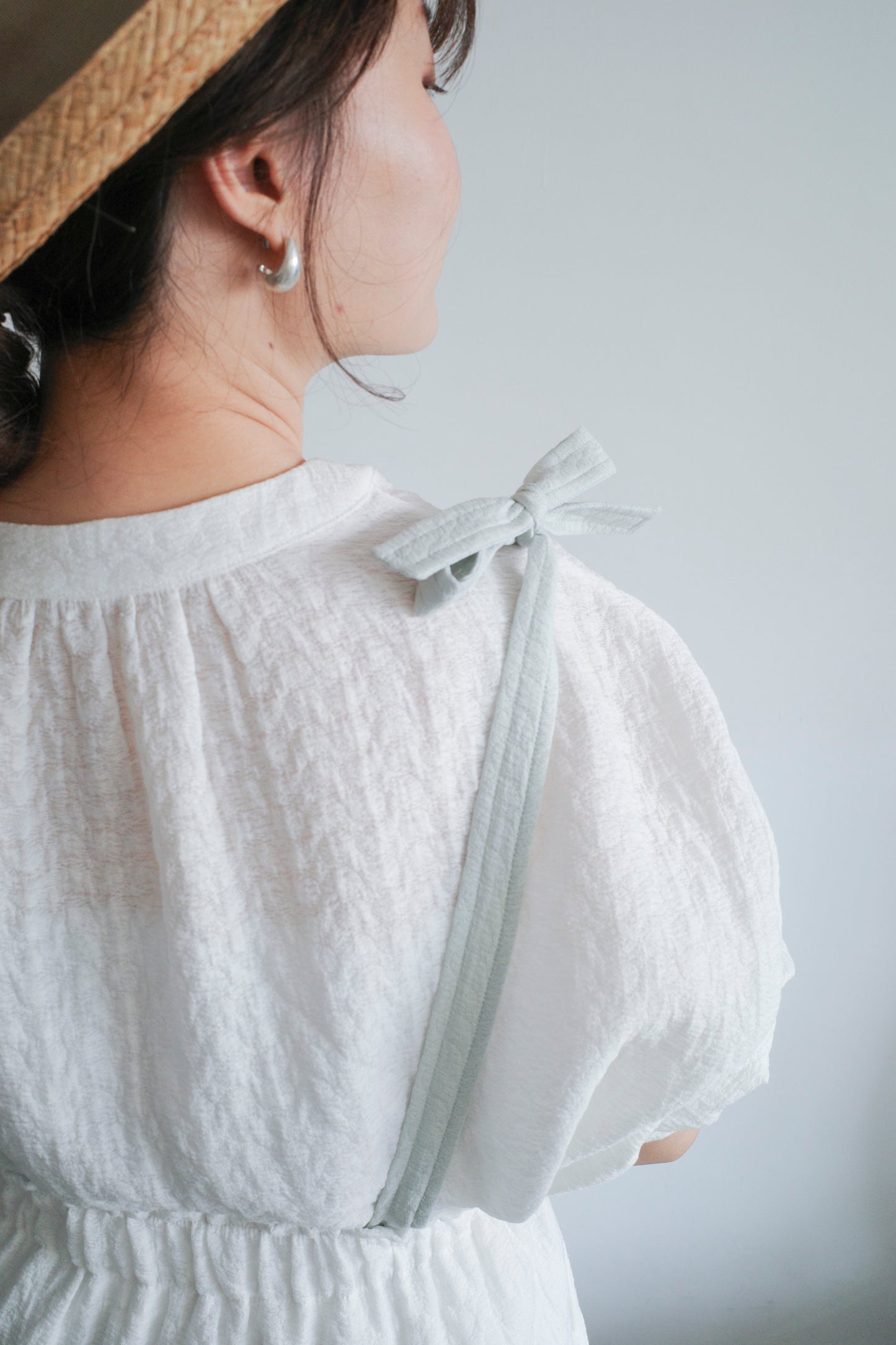 Pattern Skirt - White x GreenBlue (Pre-order)