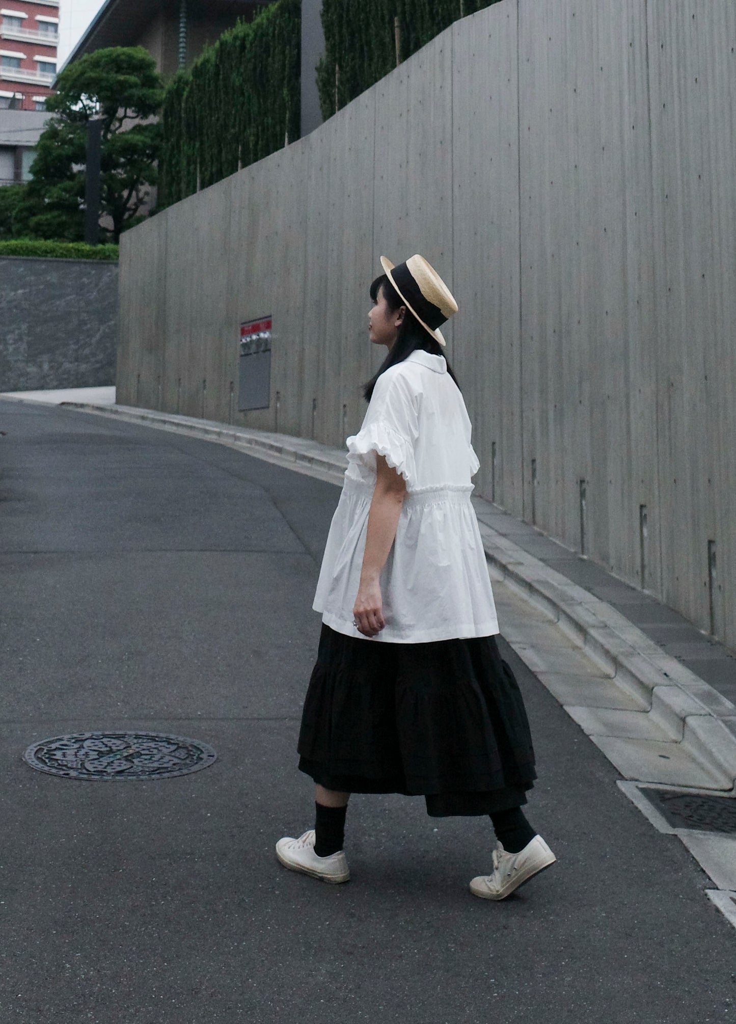 Petalage Double-layer Skirt - Black (Pre-Order)