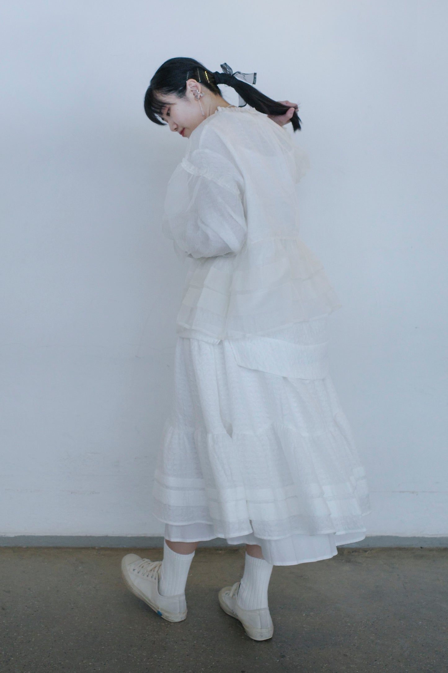 Petalage Double-layer Skirt-White (pre-order)