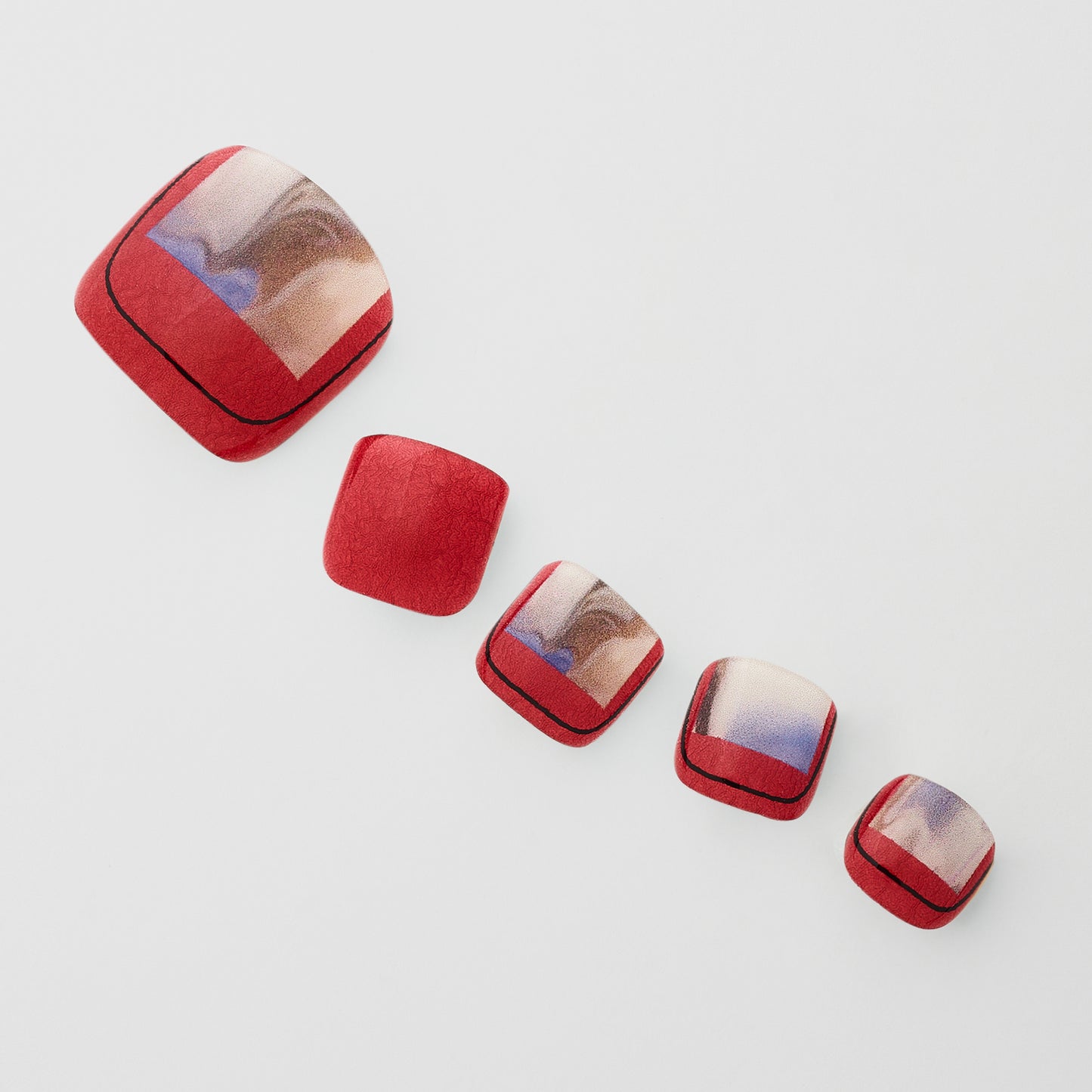 Raw Gel Nails - Heat meets calm (Toe Nails Serie)