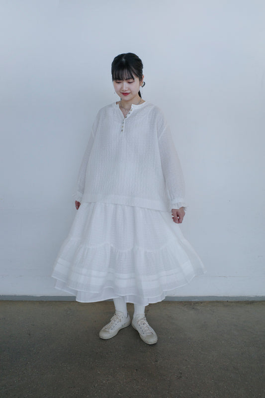 Petalage Double-layer Skirt-White (pre-order)