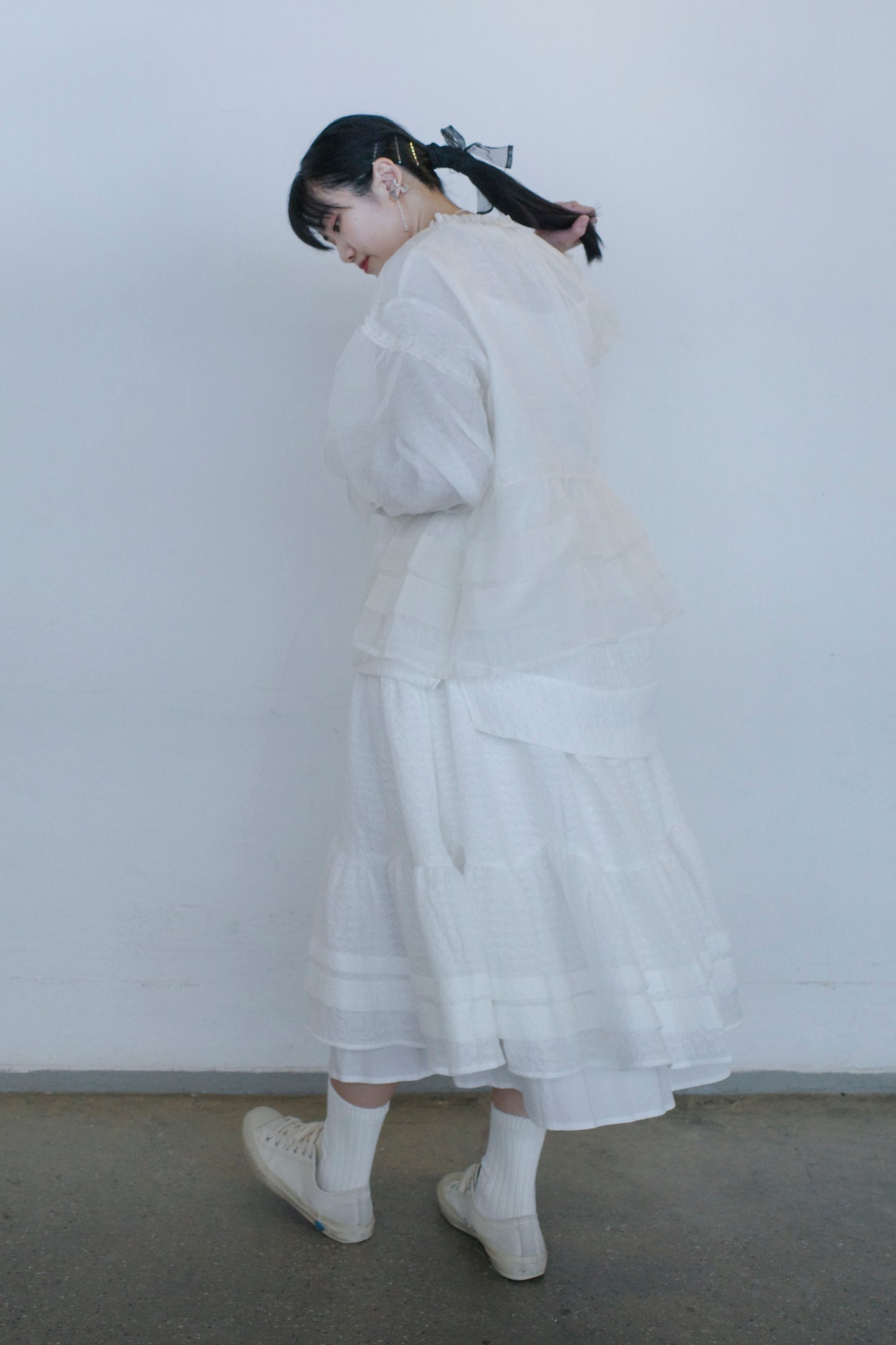 Petalage Double-layer Skirt-White (pre-order)