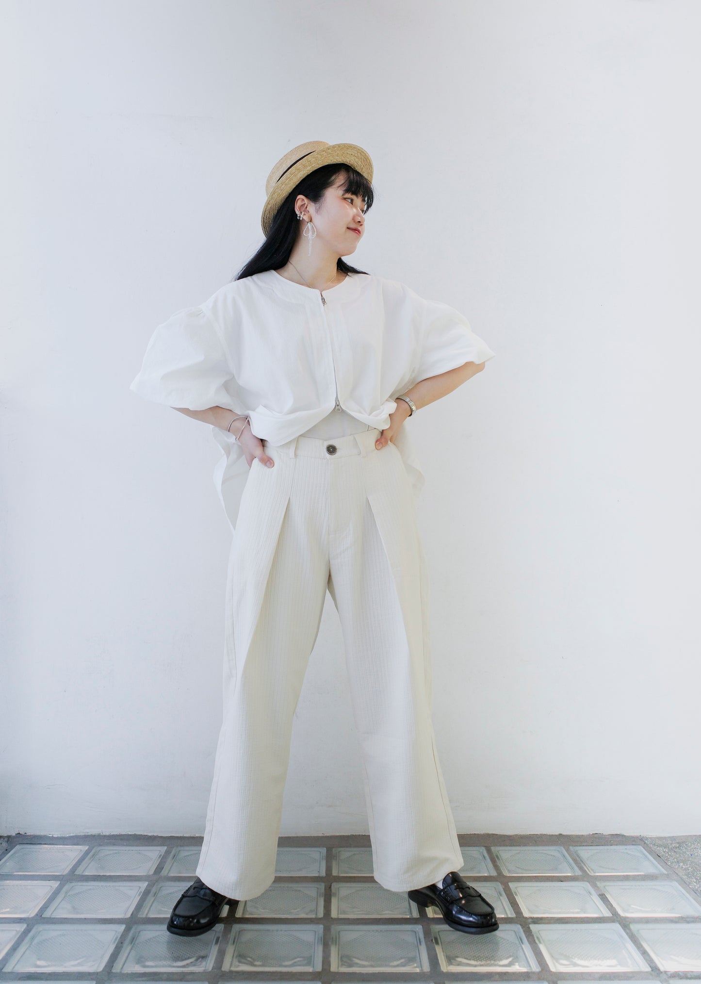 Texture Pants - White(Pre-Order)