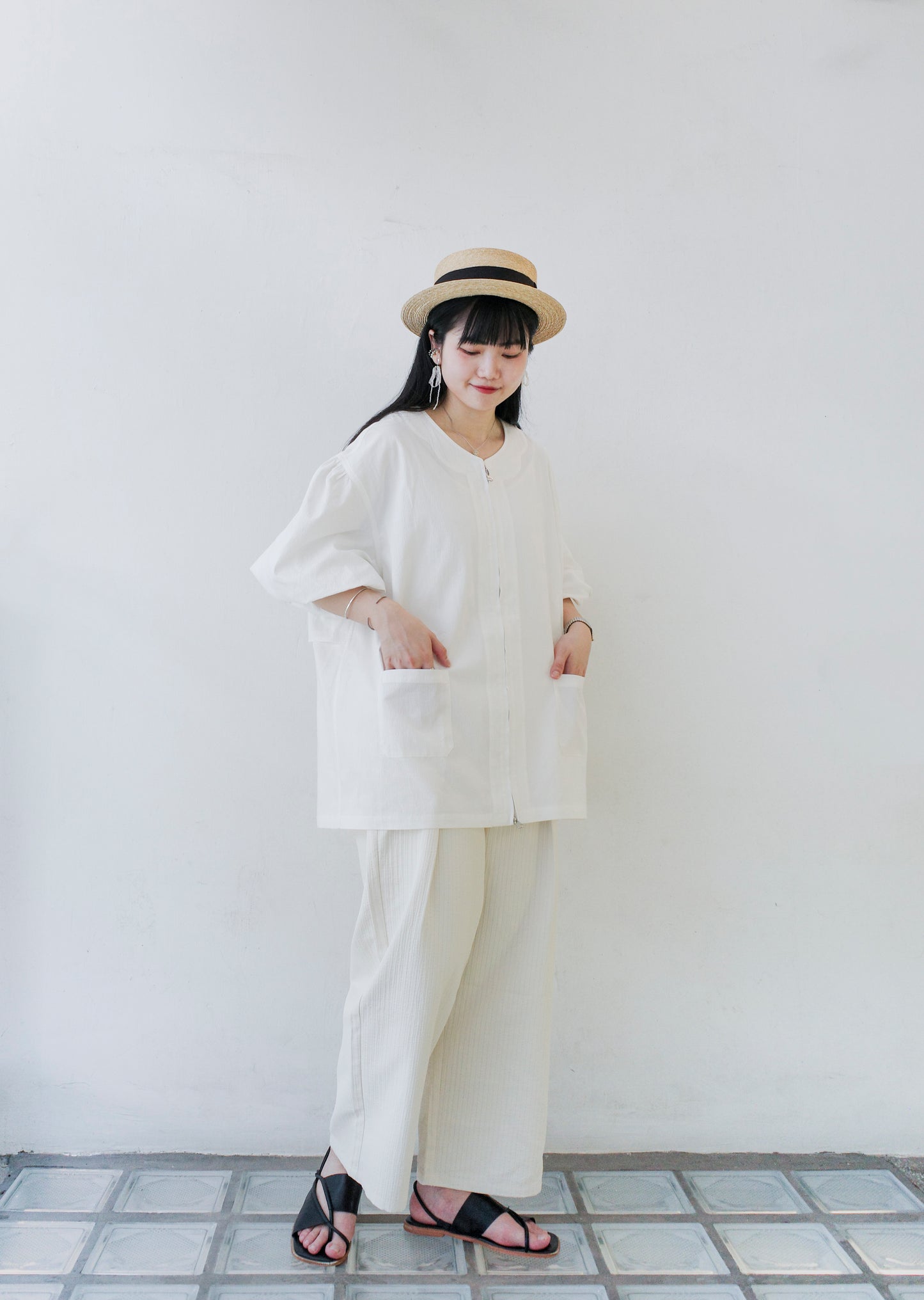Texture Pants - White(Pre-Order)