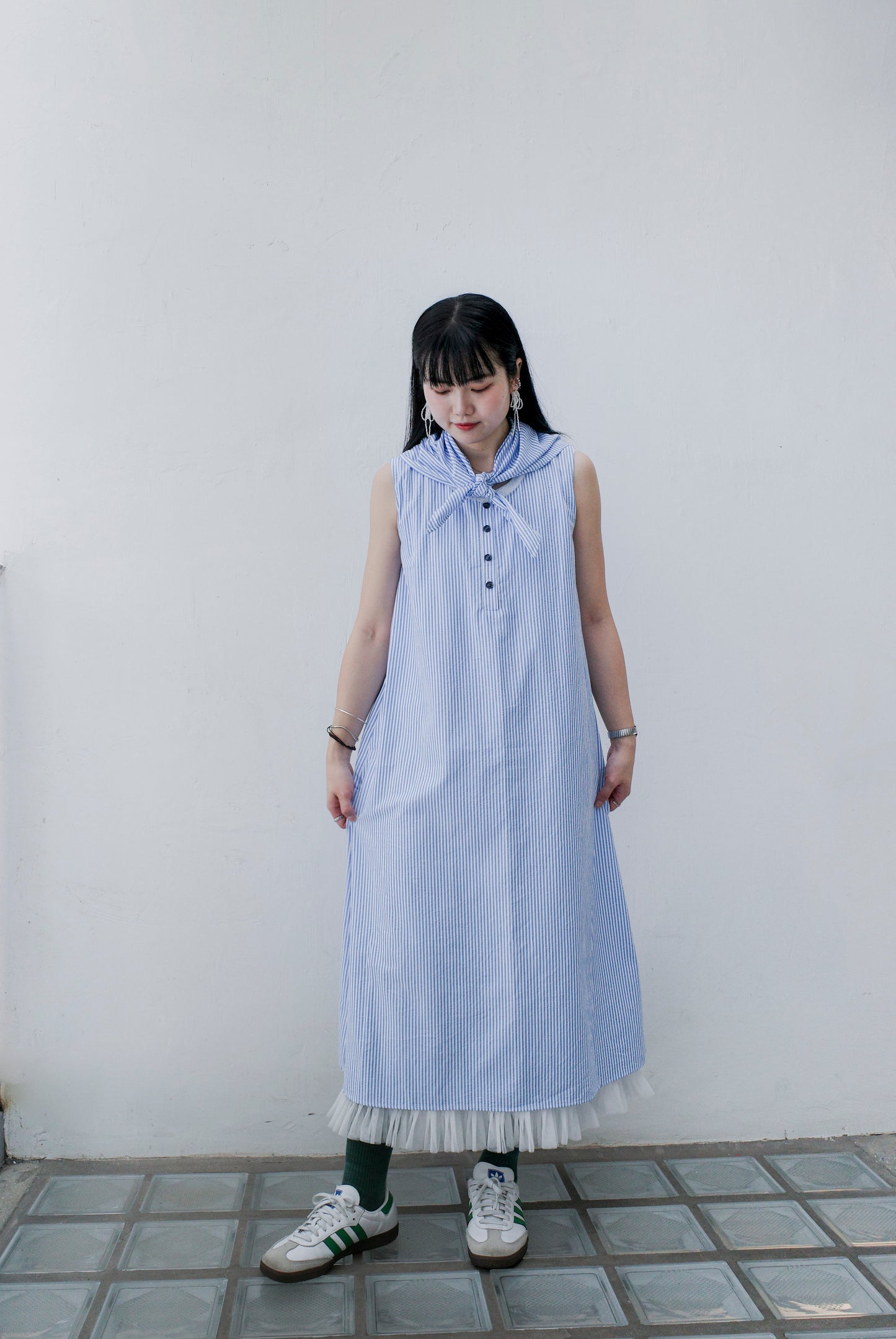 Joyyo Dress - Stripes Blue x White  (Pre-order)