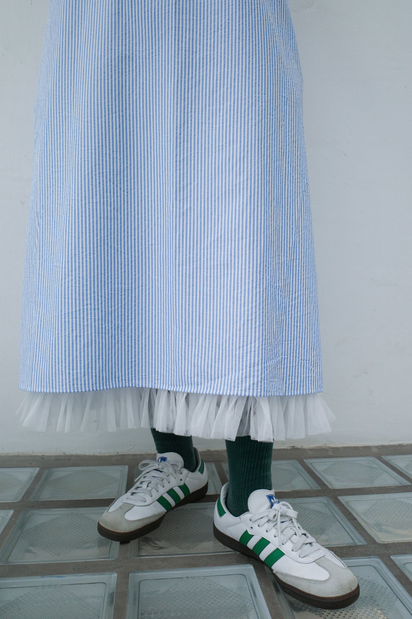 Joyyo Dress - Stripes Blue x White  (Pre-order)
