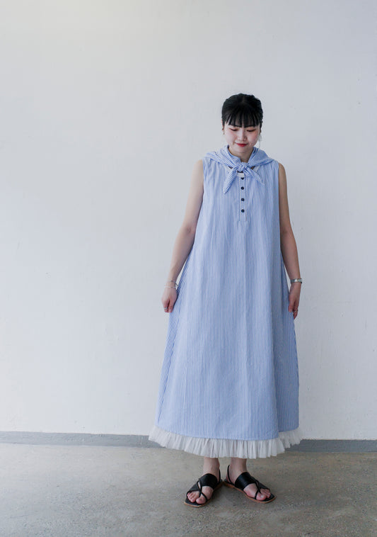 Joyyo Dress - Stripes Blue x White  (Pre-order)