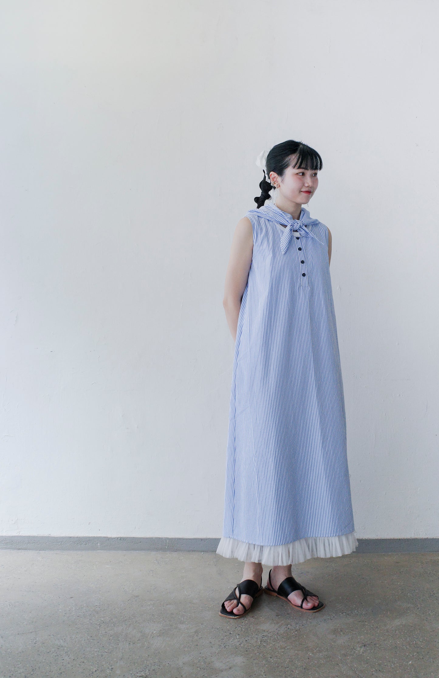 Joyyo Dress - Stripes Blue x White  (Pre-order)