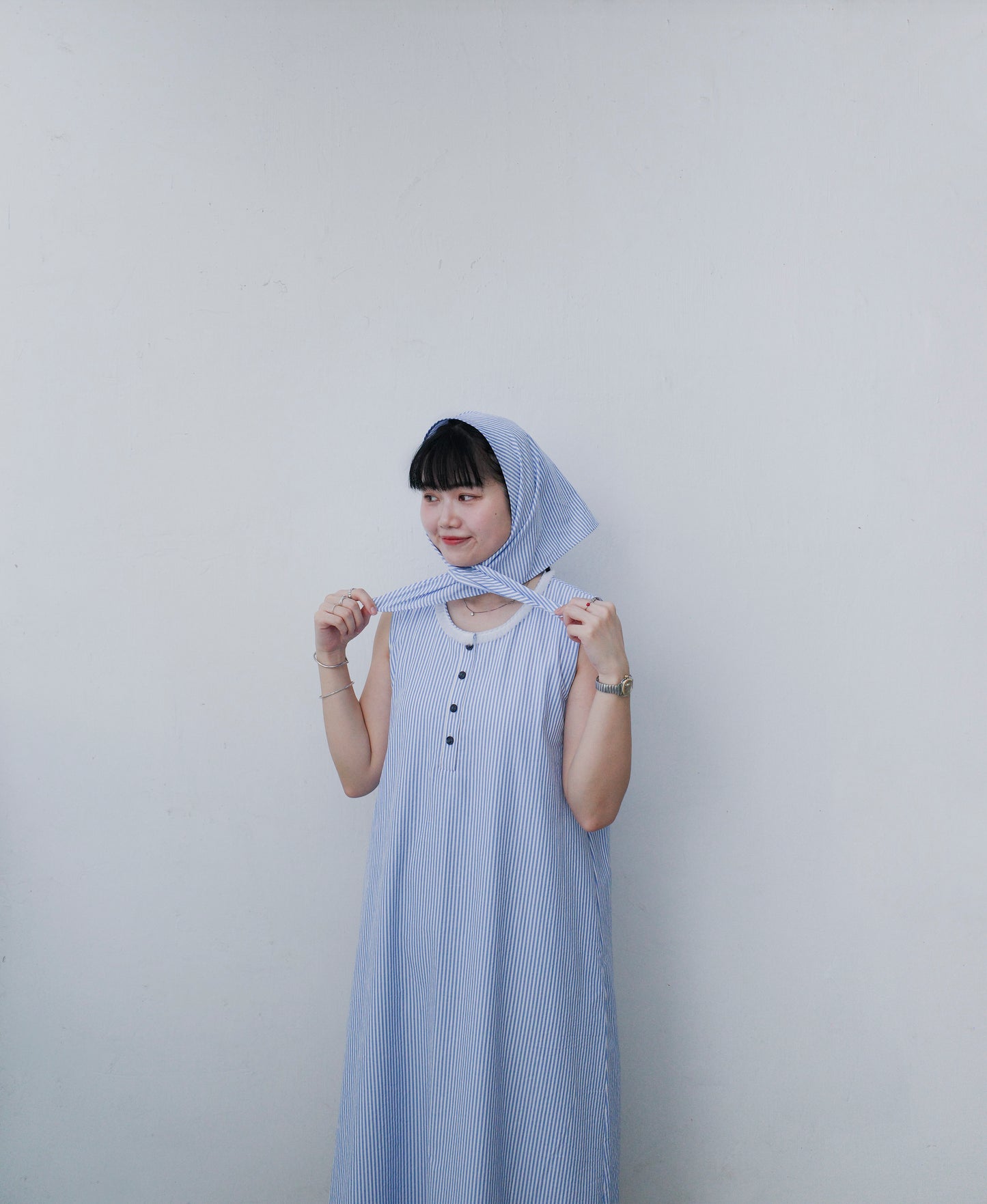 Joyyo Dress - Stripes Blue x White  (Pre-order)